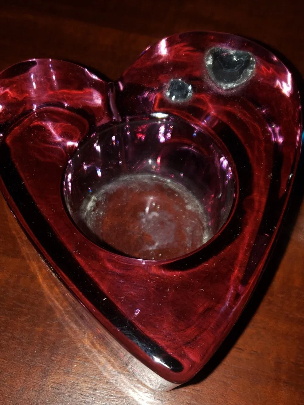 Purple Heart Glass Candle Holder with Blue-purple Hombre Shot Glass